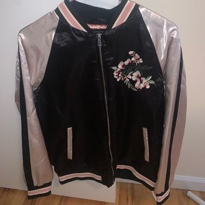 Black/pink Macy’s Bomber Jacket